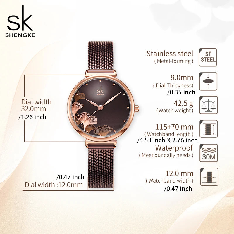 Shengke New Woman's Watches Set Fashion Diamond Necklace for Girl Original Ladies Quartz Wristwatches Female Clock Reloj Mujer