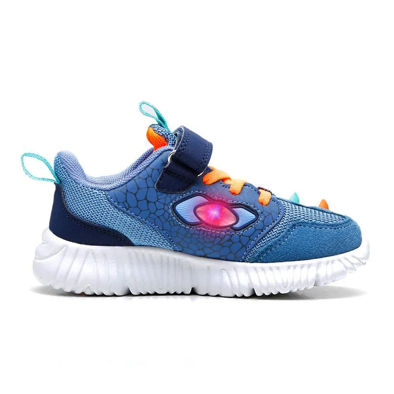 EXDINO Kids LED Spring Autumn Flashing Footwear 3-6Y Boys Little Children Light Up Glowing Sneakers Casual Running Sports Shoes