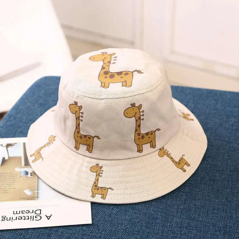 1pcs Spring Autumn Children's Bucket Cartoon Giraffe Sun Hat