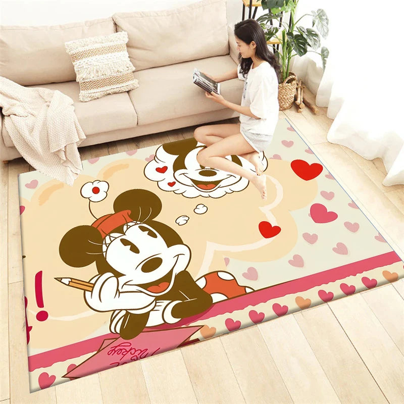 Minnie Mickey Mouse,beauty Cartoon HD Printed Carpet Living Room,Home Decor Sofa,Table Rug Non-slip Chair Lounge Mat Picnic Camp