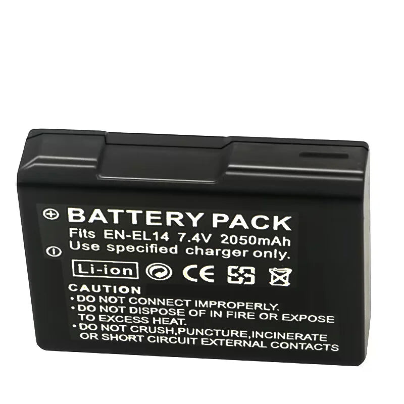 2050mah EN-EL14a EL14 CAMERA BATTERY EN-EL14 For Nikon P7000 P7100 P7800 P7700 D3100 D3200 D3300 D3400 D3500 D5600 D5100 D5300