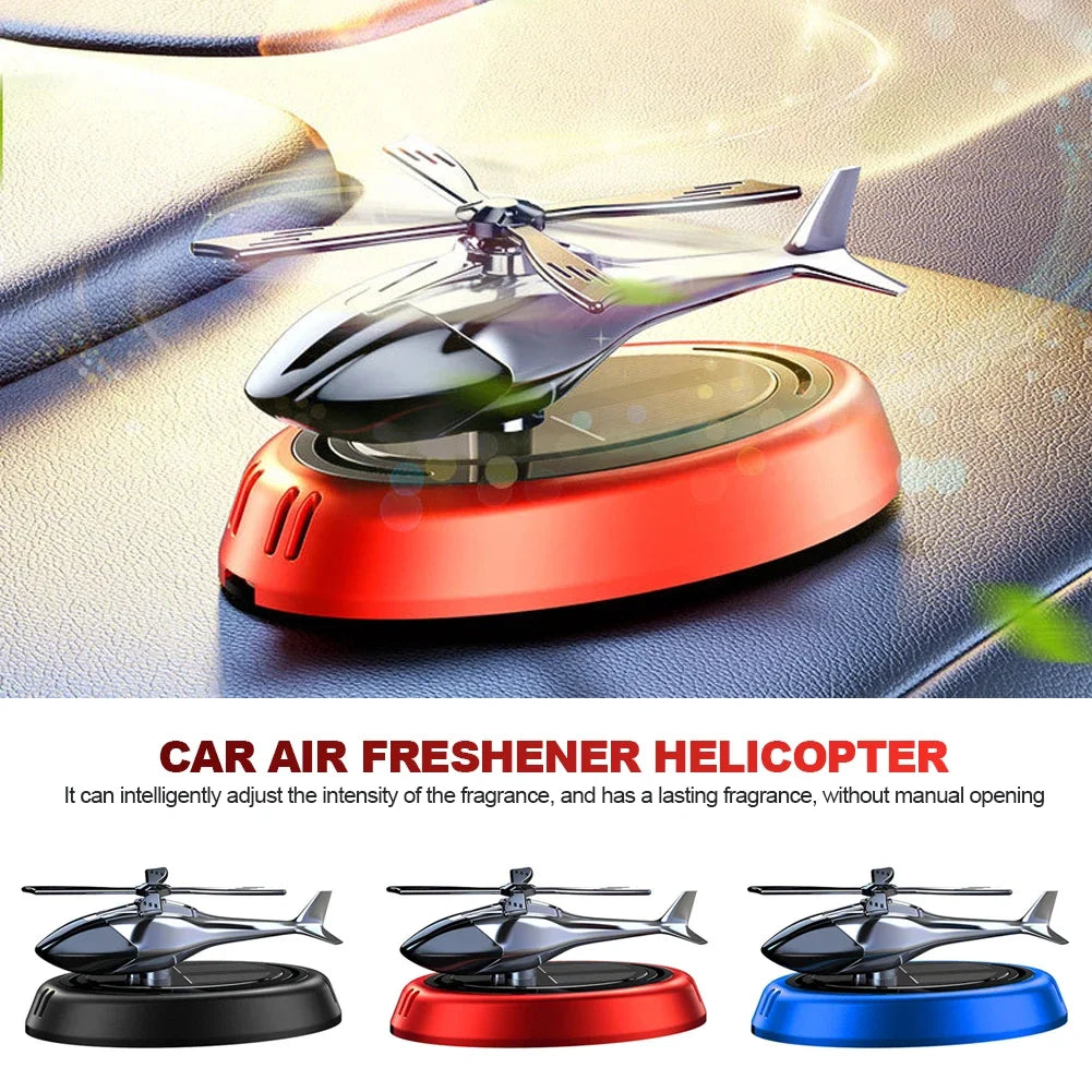 Solar Car Fragrance Helicopter Car Air Freshener ornaments Decor Interior Decoration Solar Rotating Aroma Diffuser for Office