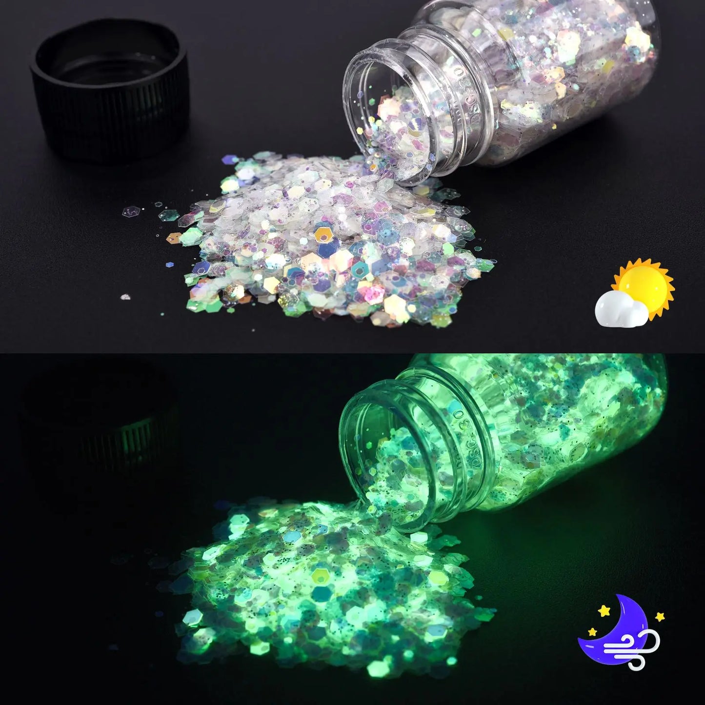 Luminous Sequins Glow In The Dark Glitters Fillers For DIY Epoxy Resin Mold Filling  Nail Art Crafts Resin Filling Decoration