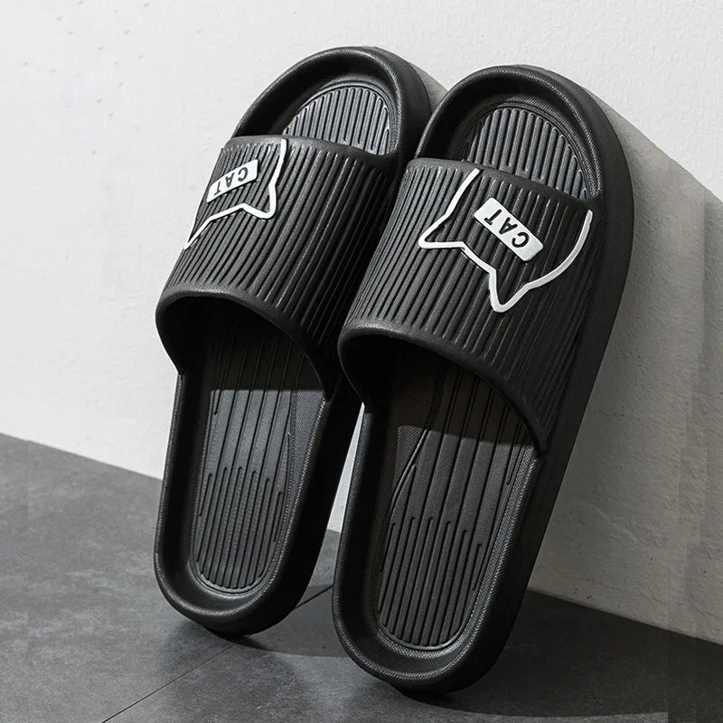 New Fashion Cartoon Couple Non-slip Flat Slides Summer Lithe Sandals For Women Men Slippers Ladies' Home Shoes Indoor Flip Flops