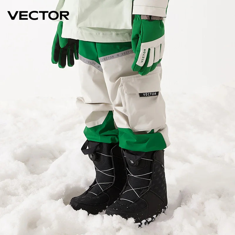 VECTOR Winter Ski Pants Children Outdoor High Quality Windproof Waterproof Warm Snow Trousers Winter Ski Snowboarding Pants