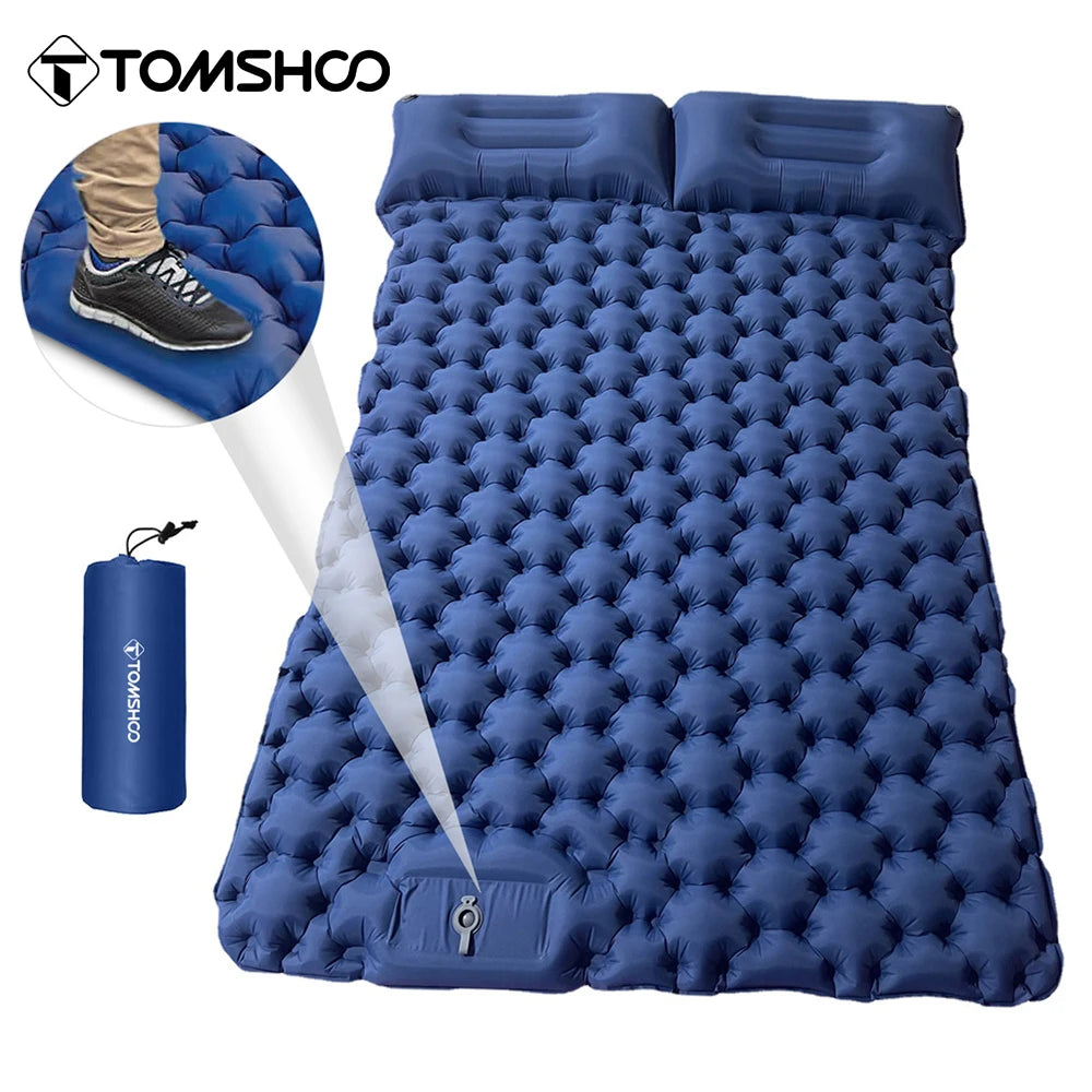 Tomshoo Inflatable Mattress 1/2 Person Camping Mat with Air Pillow Portable Air Mattress Waterproof Backpacking Sleeping Pad