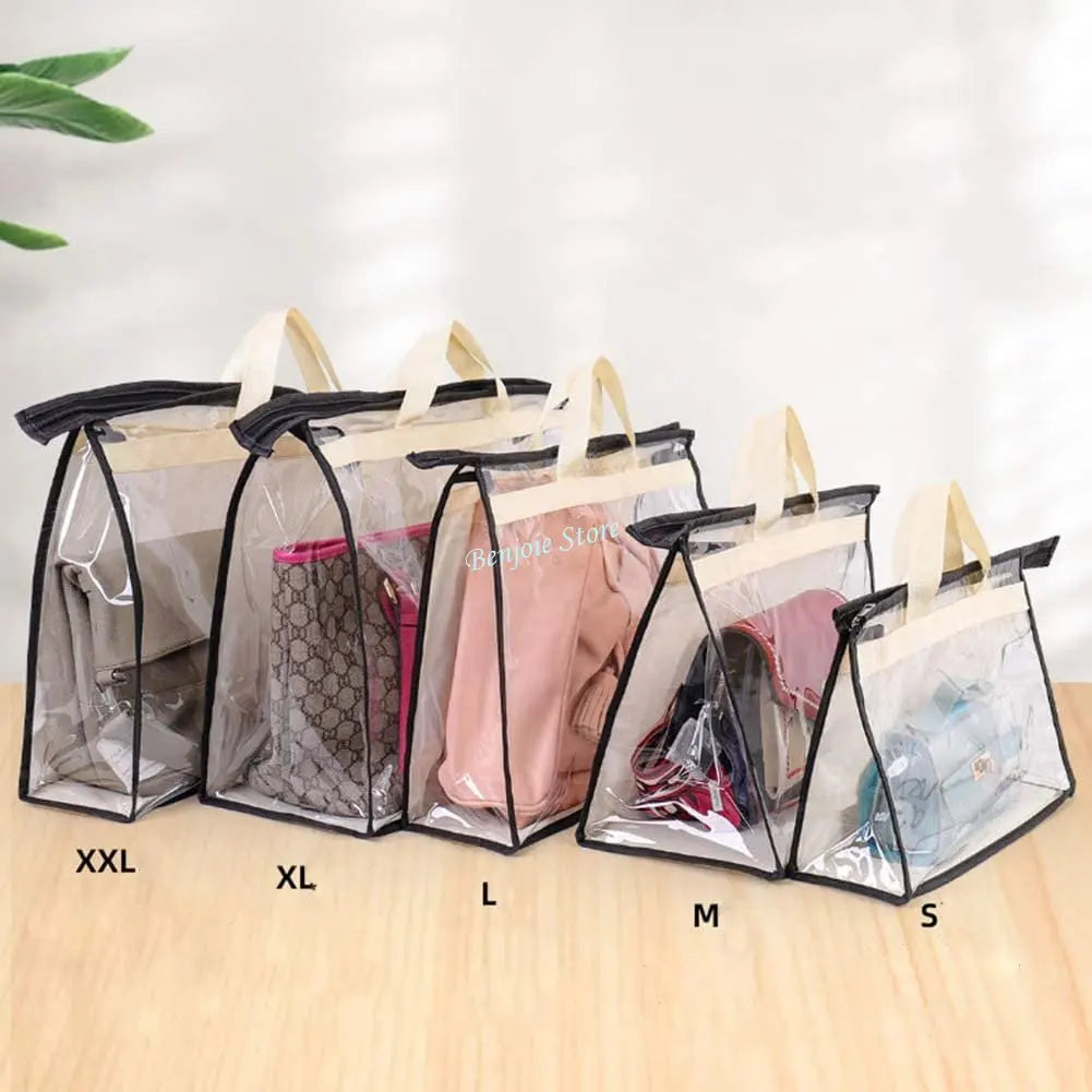 Handbag Storage Organizer Dust Bags Purses Handbags Dust Cover Closet Clear Purse Protector Storage Bag Closet Bag Organizers