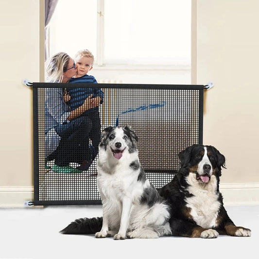 Pet Barrier Fence Portable Breathable Mesh Stairs Kitchen Entrance Indoor Gate Dogs Separation Guard Isolated Baby Hooks Playpen