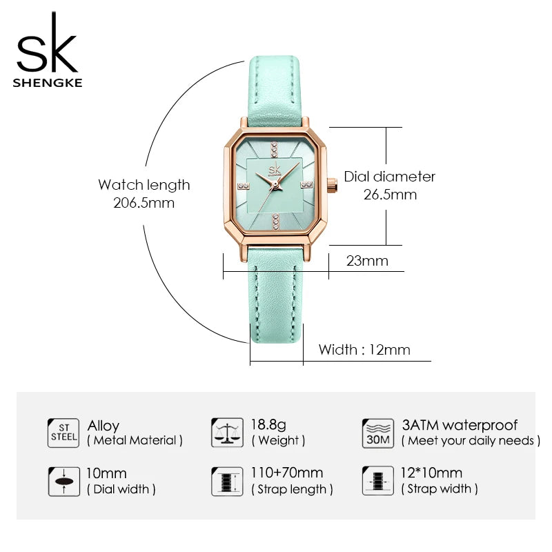 Shengke New Design Women Watches Fashion Leather Strap Woman's Quartz Wristwatches Original Luxury Diamond Ladies Clock Relogio