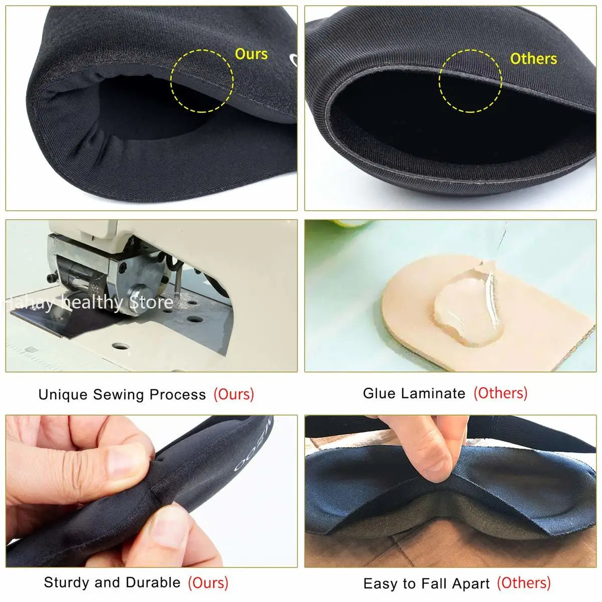 Eye Mask for Sleeping 3D Contoured Cup Blindfold Concave Molded Night Sleep Mask Block Out Light with Women Men