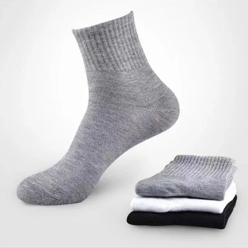 10Pairs/Lot Men's Casual Socks Antibacterial Breathable Business Socks Soft Fabric Elastic Medium Socks for All Seasons EU38-45