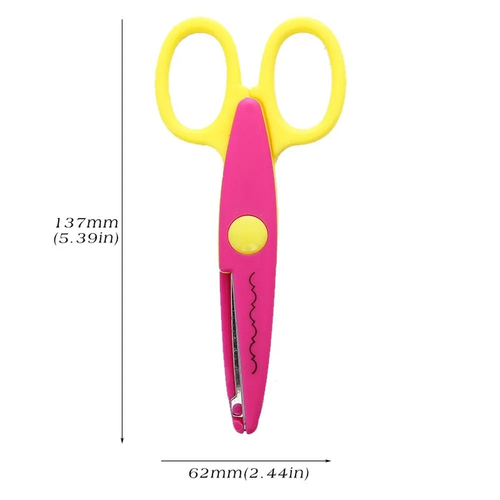 Mr.paper 6 Styles Minimalistic Lace Scissors Wavy Pattern Small Round Head Children Special Student Art Tool Stationery Scissor