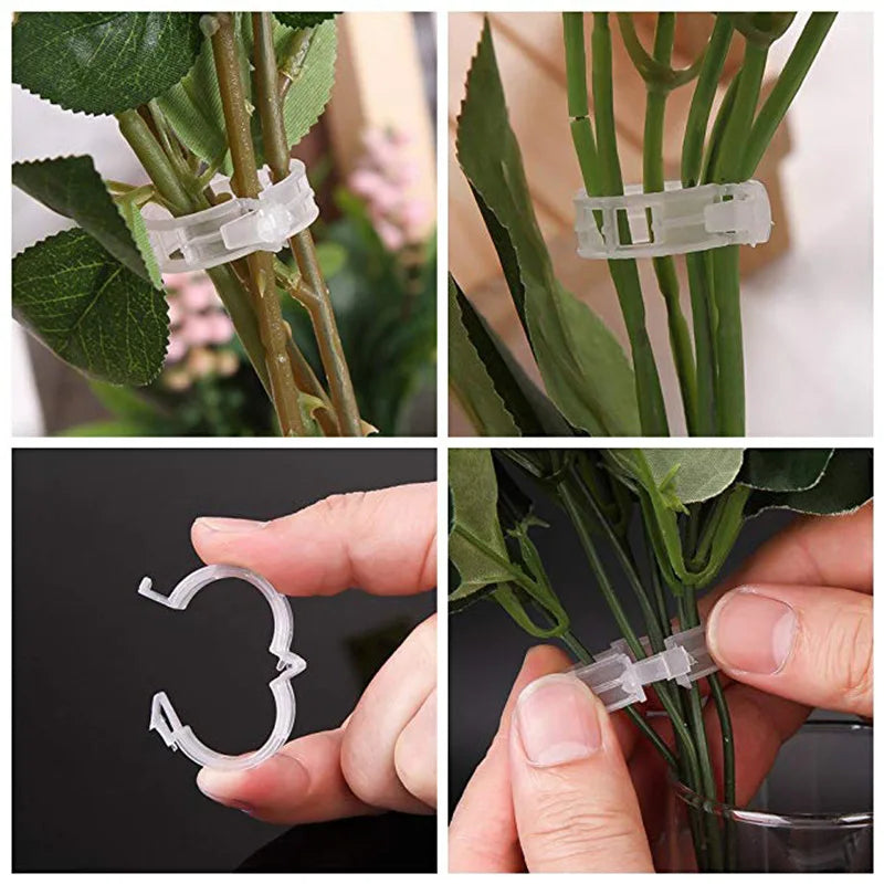 Plant Clips Supports Reusable Plastic Connects Fixing Vine Tomato Stem Grafting Vegetable Plants Orchard and Garden Tools