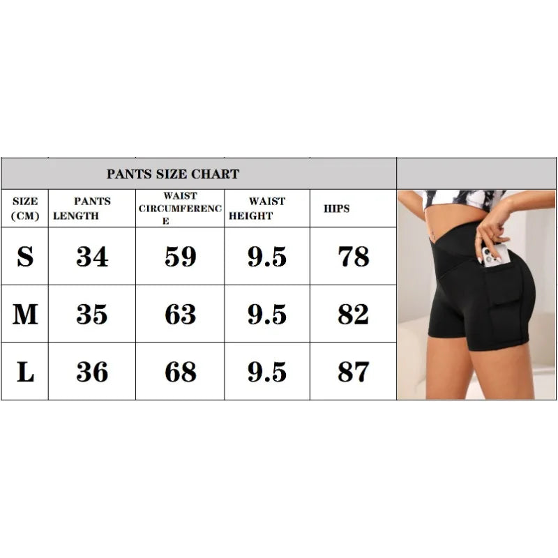 Seamless Fitness Yoga Shorts with Pocket Women Slim Shorts High Waist Hip Liftting Running Sports Elastic Three Point Pants