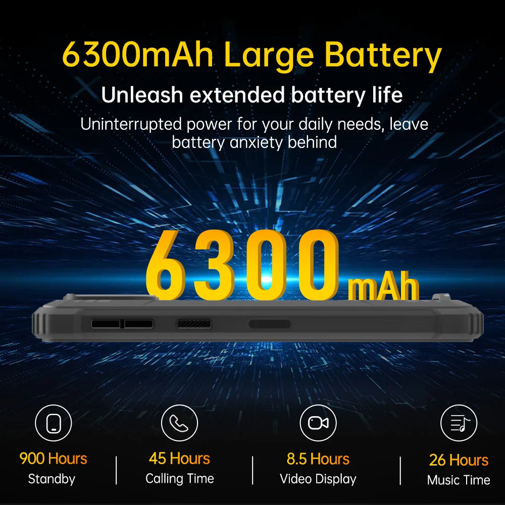 Oukitel WP32 Rugged Smartphone 6" HD 4GB+128GB 6300mAh Octa Core Mobile phone 20MP Cell phone NFC