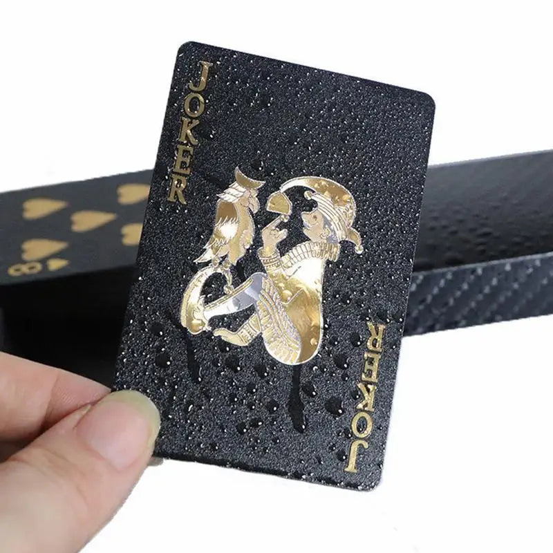 New 54 Gold Playing Cards Plastic Poker Game Deck Foil Pokers Pack Magic Waterproof Card Gift Collection Gambling Board Game