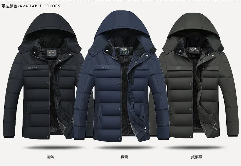 Winter Mens Down Jacket High Quality Hooded Plush Thick Warm Waterproof Parkas Male Loose Casual Winter Coats 5XL Men Clothing