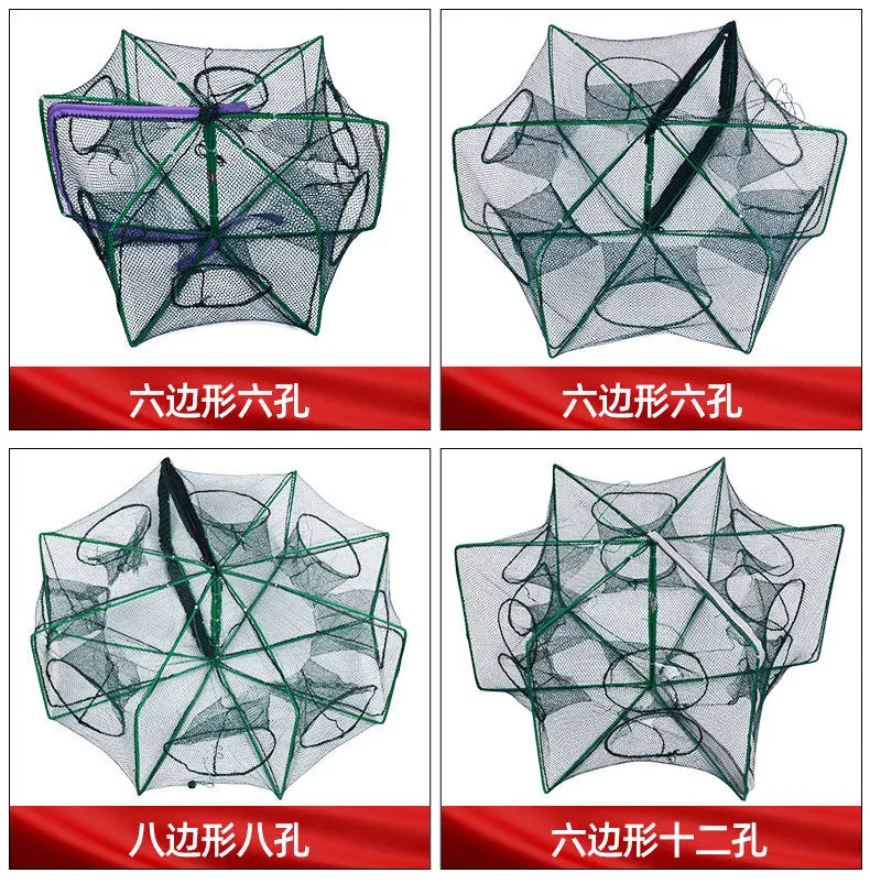 Mesh For Fishing Net/Tackle/Cage Folding Crayfish Catcher Casting/Fish Network Crab/Crayfish/Shrimp/Smelt/Eels Traps fishing