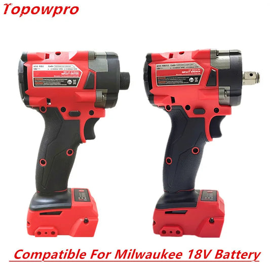 Compatible For Milwaukee 18V Battery Electric Cordless Wrench Brushless Screwdriver Impact Drill Power Tools Car Truck Repair