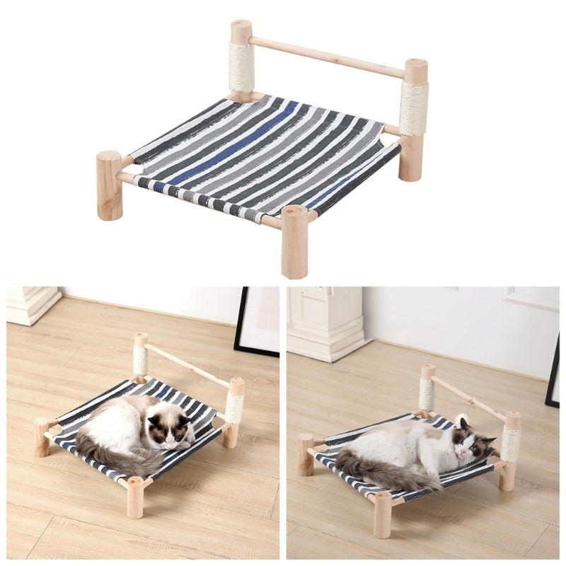 Elevated Cat Bed Replacement Mat Kitten House Wood Bed Cloth Summer Cooling Sleeping Bed Hammock Bed Breathable Cloth