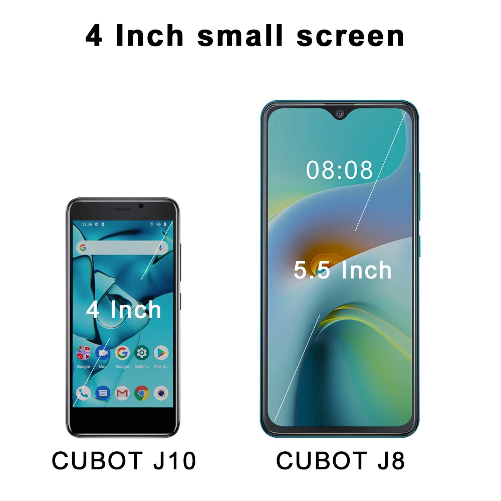 Cubot J10 3G Smartphone 4 Inch Mini Screen 2350mAh 5MP Rear Camera Android 11 Dual SIM Card Telephone Face ID Cheap Cell Phone