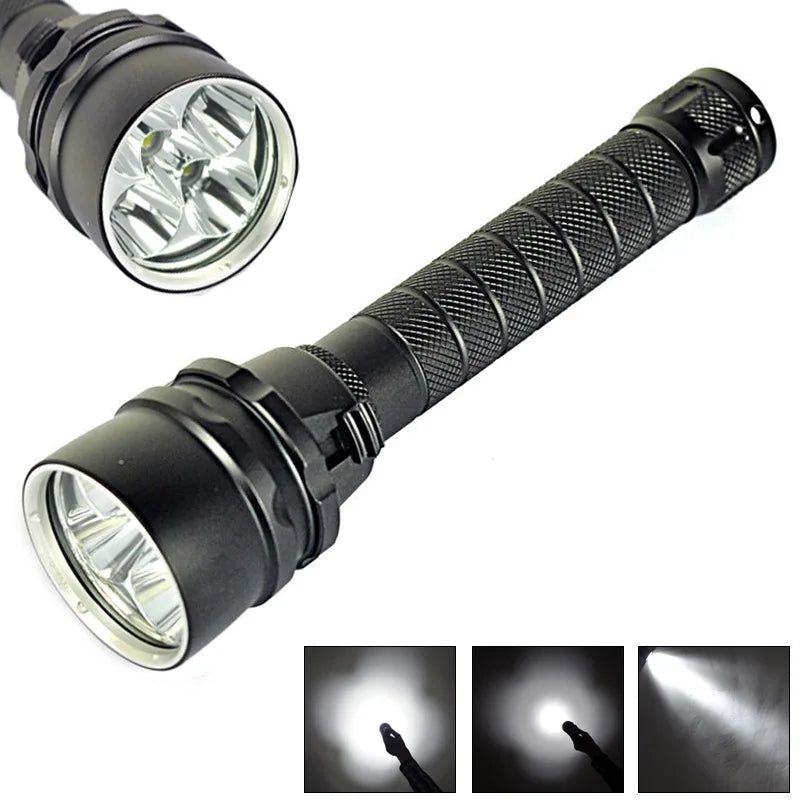 500m Deep Professional Underwater Scuba LED Diving Flashlight Super Bright Waterproof 18650 Battery Lantern 1/5LED L2 Dive Torch