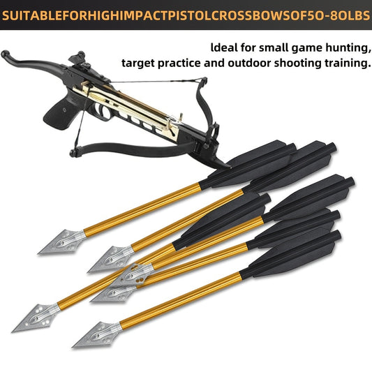 12pcs 6.7" Mini Bow & Arrow Set with Sharp Metal Tips - Durable, Reusable Aluminum Shafts for Target Practice, Small Hunting Games & Outdoor Fishing