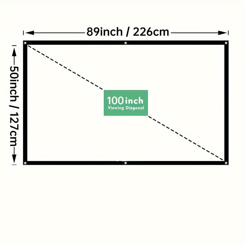 1pc 2025 Portable HD Projection Screen 100/120 Inch - Foldable Wrinkle-Free Oxford Cloth Manual Home Theater Screen for Indoor & Outdoor Use, Backyard Movies, Camping, Media Display, Camping Entertainment | Landscape Compatib