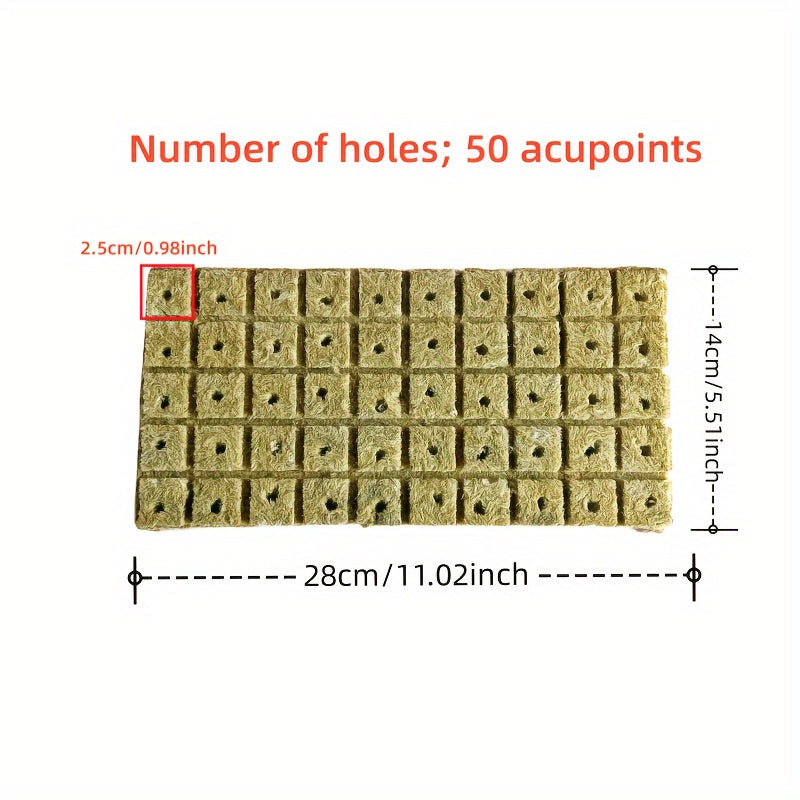 [100/200/300pcs Rockwool Starter Cubes] 100/200/300pcs Rockwool/ Stonewool Starter Cubes for Cuttings, Plant Propagation, and Seed Starting, Plant Germination Equipment