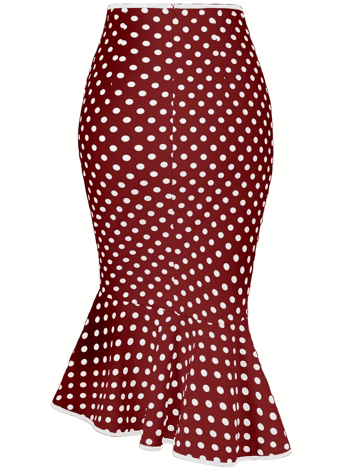 Chic Polka Dot Bodycon Skirt - Lace-Up Side & Fishtail Hem - Stretch Fit for Parties