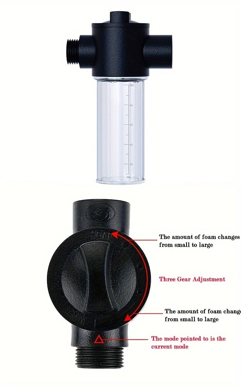 Universal 3/ 4 & 1/ 2 Inch Quick Connect Adapters Car Washing Water Gun - High-Pressure Multi-Purpose Garden Hose Nozzle with Foam Tank - Compact & Adjustable for Cars, Gardens, Pets & Outdoor Cleaning