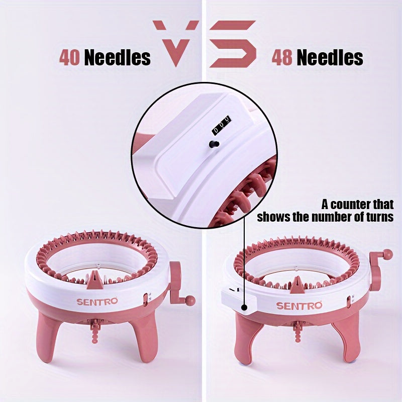 48 Needle Automatic Knitting Machine - DIY Handicraft Tool for Creating Hats, Scarves, Gloves, Socks, and More with Easy Crochet Functionality