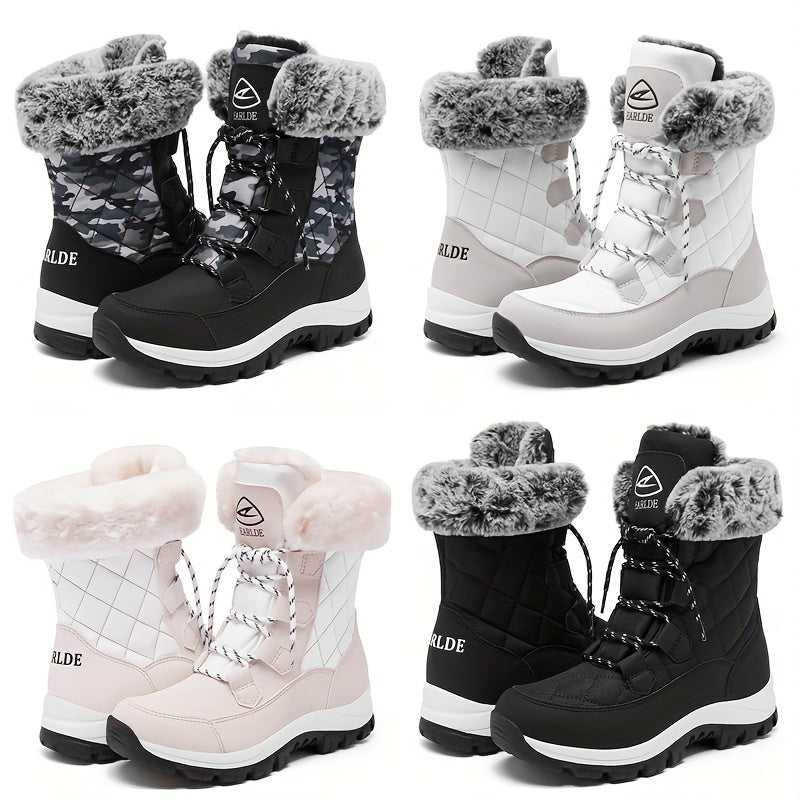 Snow Boots For Women Waterproof Outdoor Warm Walking Shoes Mid-Calf Hiking Booties Non Slip Women's Winter Boots