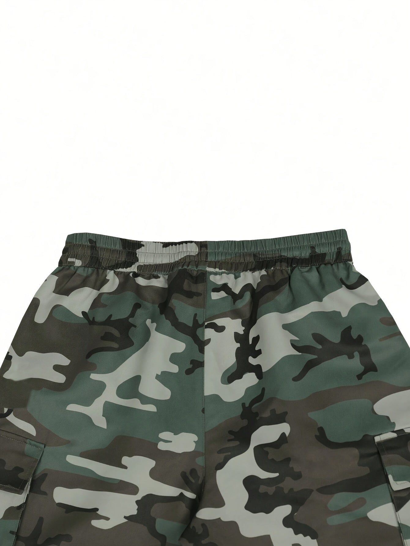 Men's Camouflage Print Cargo Pants with Drawstring Waist and Flap Pockets, Durable Polyester, Machine Washable - Ideal for Outdoor Activities, Camouflage Pants