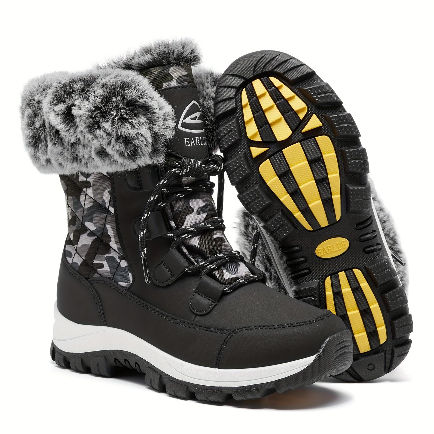 Snow Boots For Women Waterproof Outdoor Warm Walking Shoes Mid-Calf Hiking Booties Non Slip Women's Winter Boots