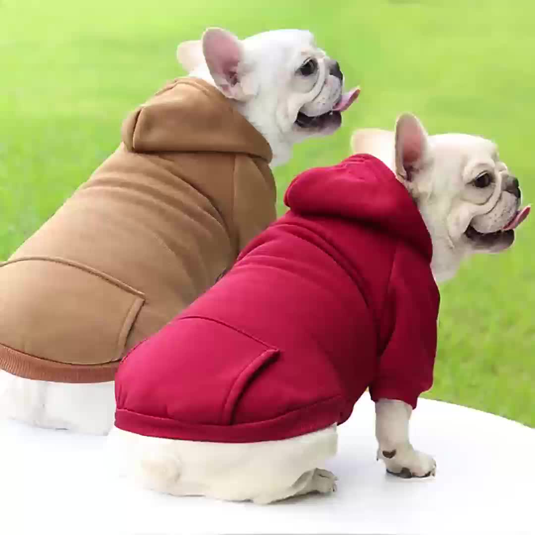 1pc Cozy Pet Hoodie Sweatshirt - All-Season Pullover Dog Jacket with Fleece Lining, Pocket, and Hood for Small to Medium Breeds - Woven Polyester Doggy Costume for Chihuahuas, French Bulldogs & More