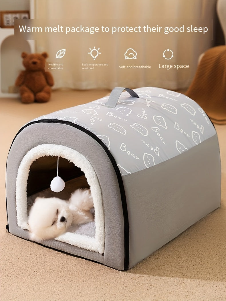 1pc Removable and Washable Four Seasons Universal Dog Kennel, Warm Enclosed Dog Bed