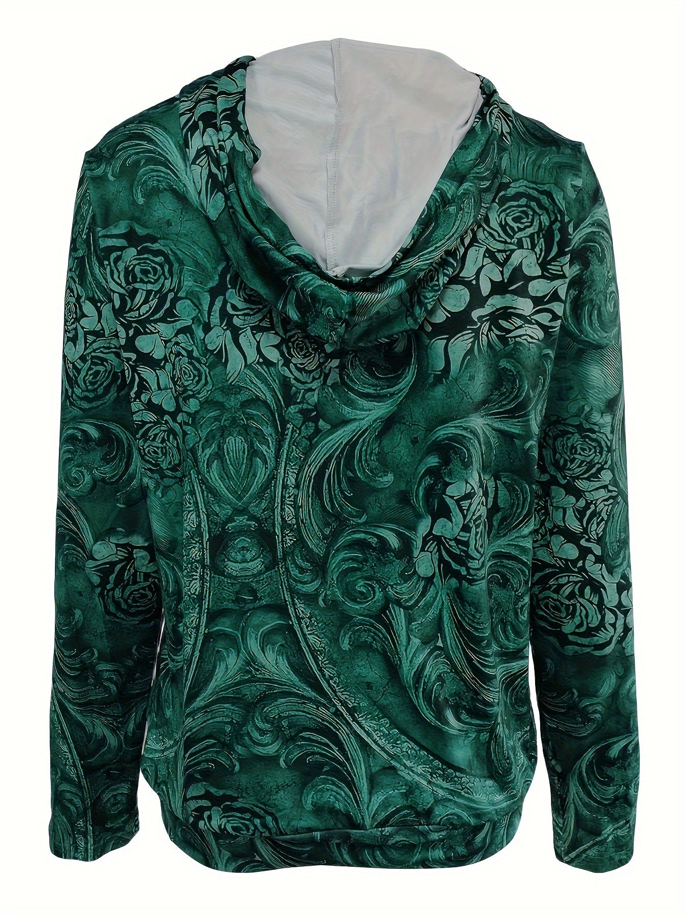 Skull Floral Hoodie - Ultra-Comfortable Casual Design, Long Sleeve for Added Warmth - Perfect for Spring and Fall Seasons, Designed Exclusively for Womens Clothing