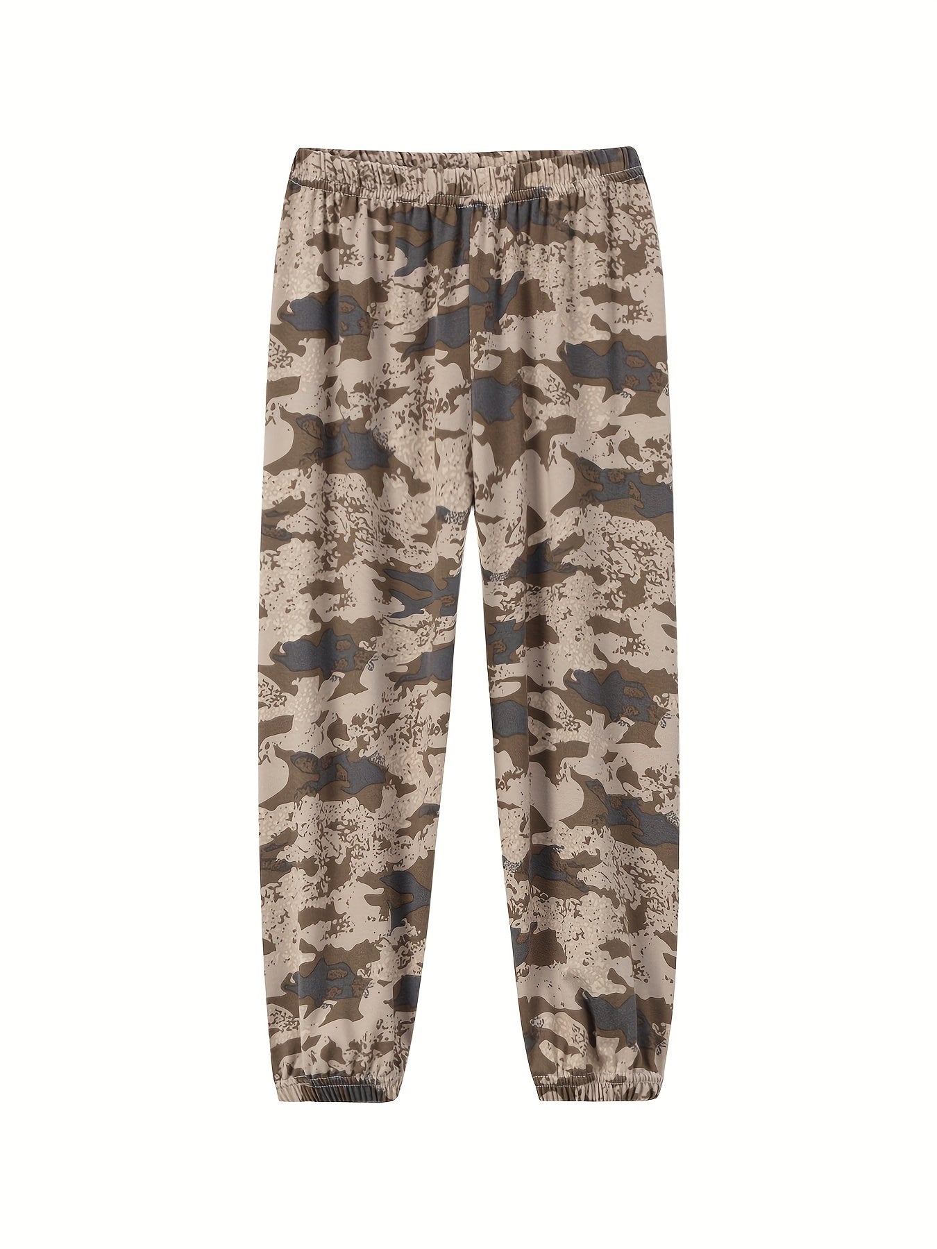 3pcs Boys Camouflage Sets, Comfy Short Sleeve T-shirt + Shorts + Elatsic Waist Pants, Loose Set For 4-14 Years Old In Spring And Summer