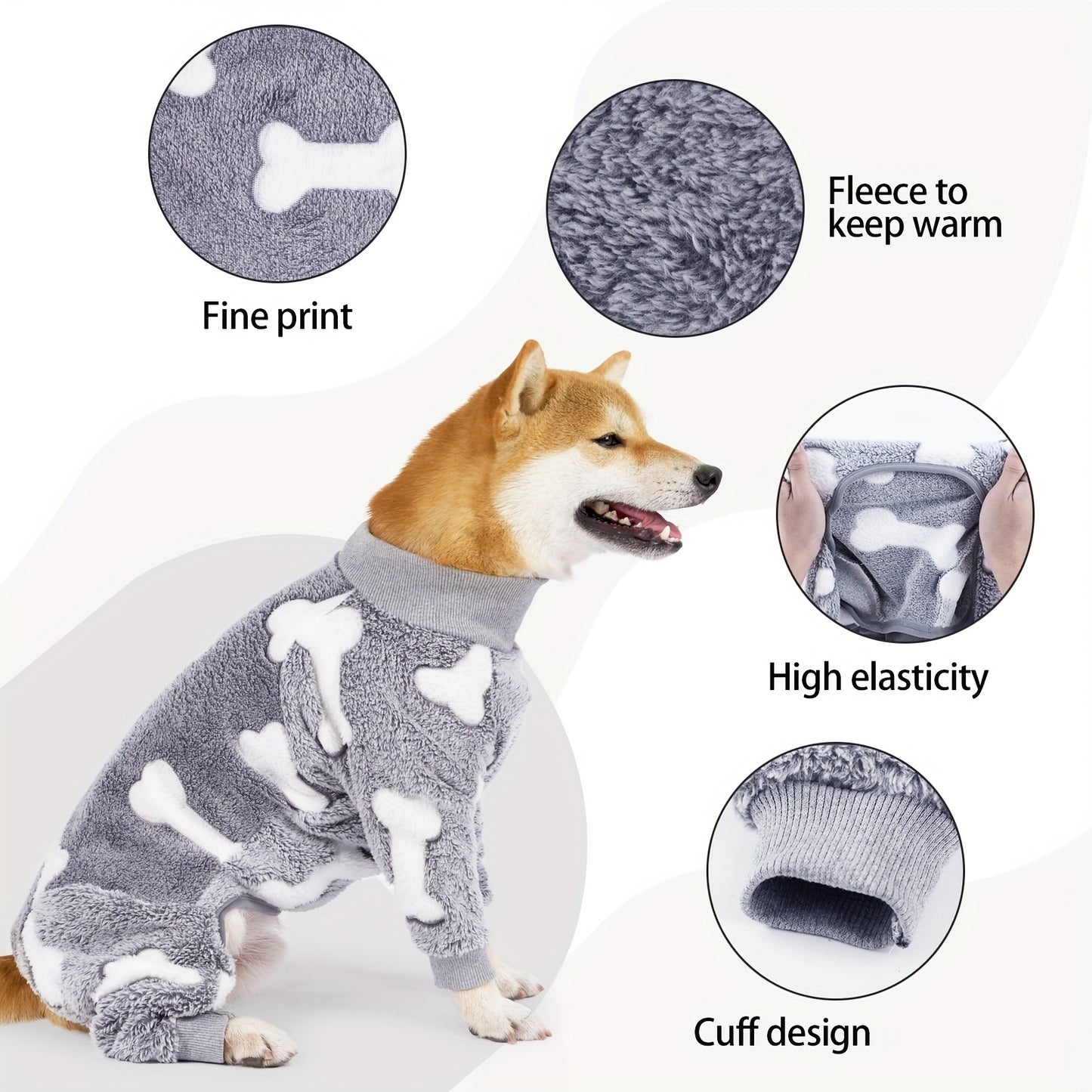 New Winter Pajamas For Pets, Large Dog Pajamas, Golden Hair Home Clothes, Anti-shedding, Dog Warm Soothing Pajamas