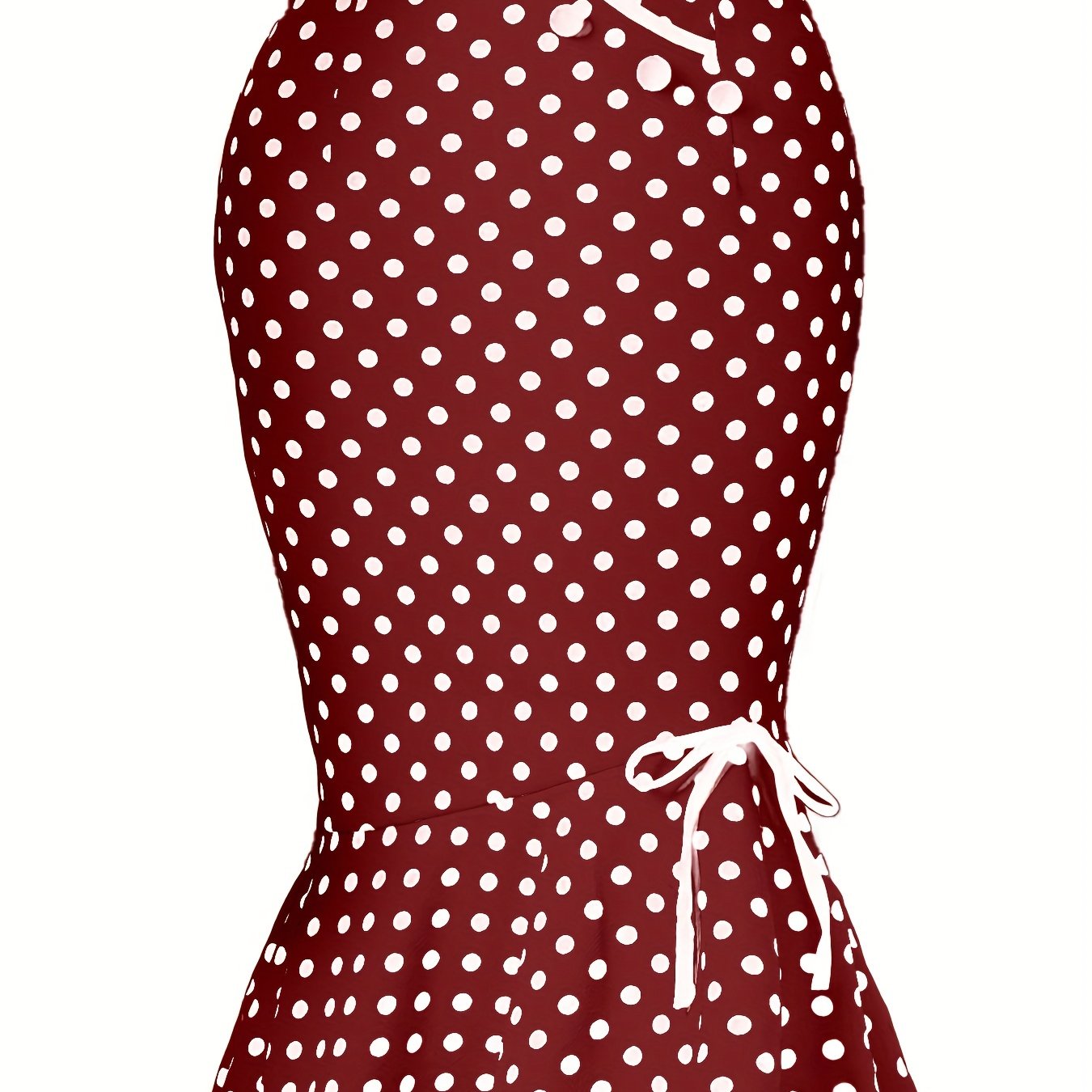 Chic Polka Dot Bodycon Skirt - Lace-Up Side & Fishtail Hem - Stretch Fit for Parties