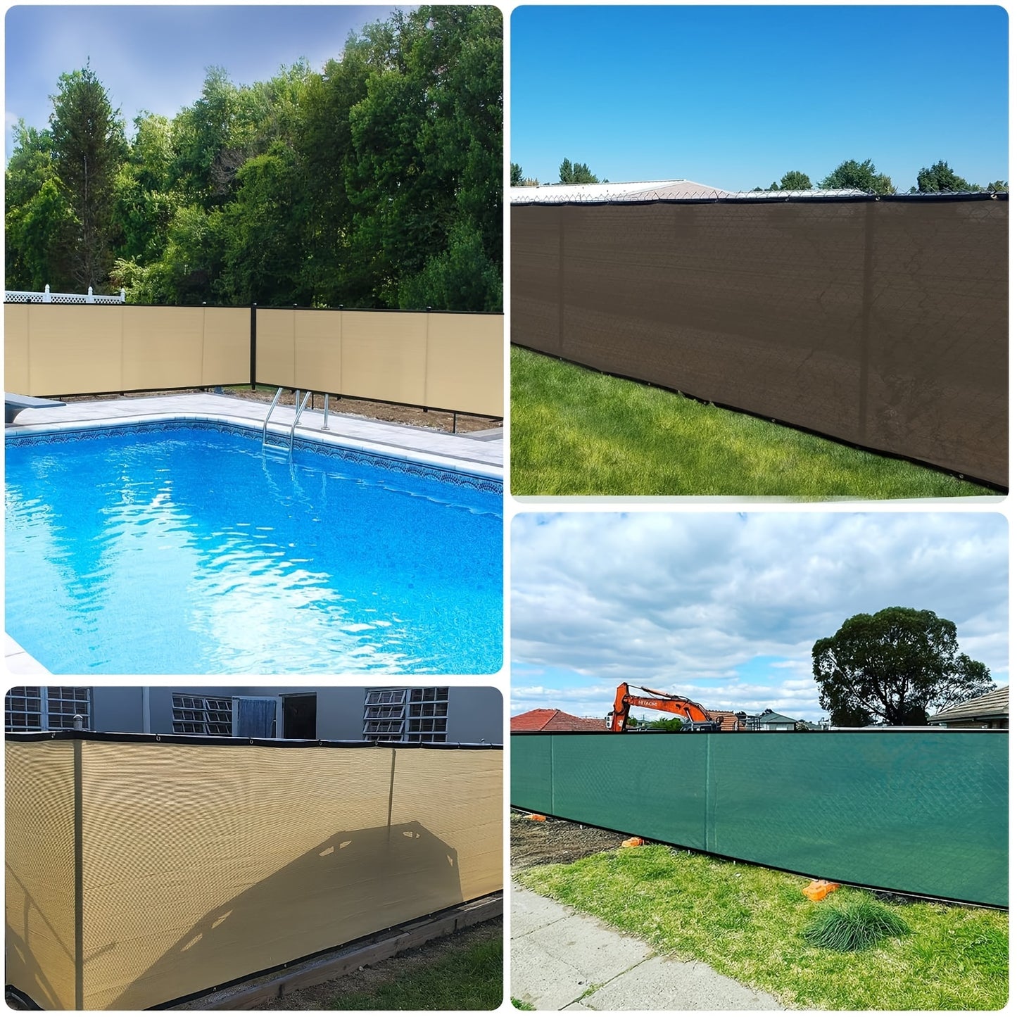 8ft x 50ft Golden Privacy Screen Fence - Heavy Duty, Sun-Protected HDPE Mesh Shade Net with Brass Grommets & 80 Straps - Ideal for Garden, Backyard, Patio Wall - Blocks Noise, Street View & Unwanted Pets, Garden Shade Cover|D