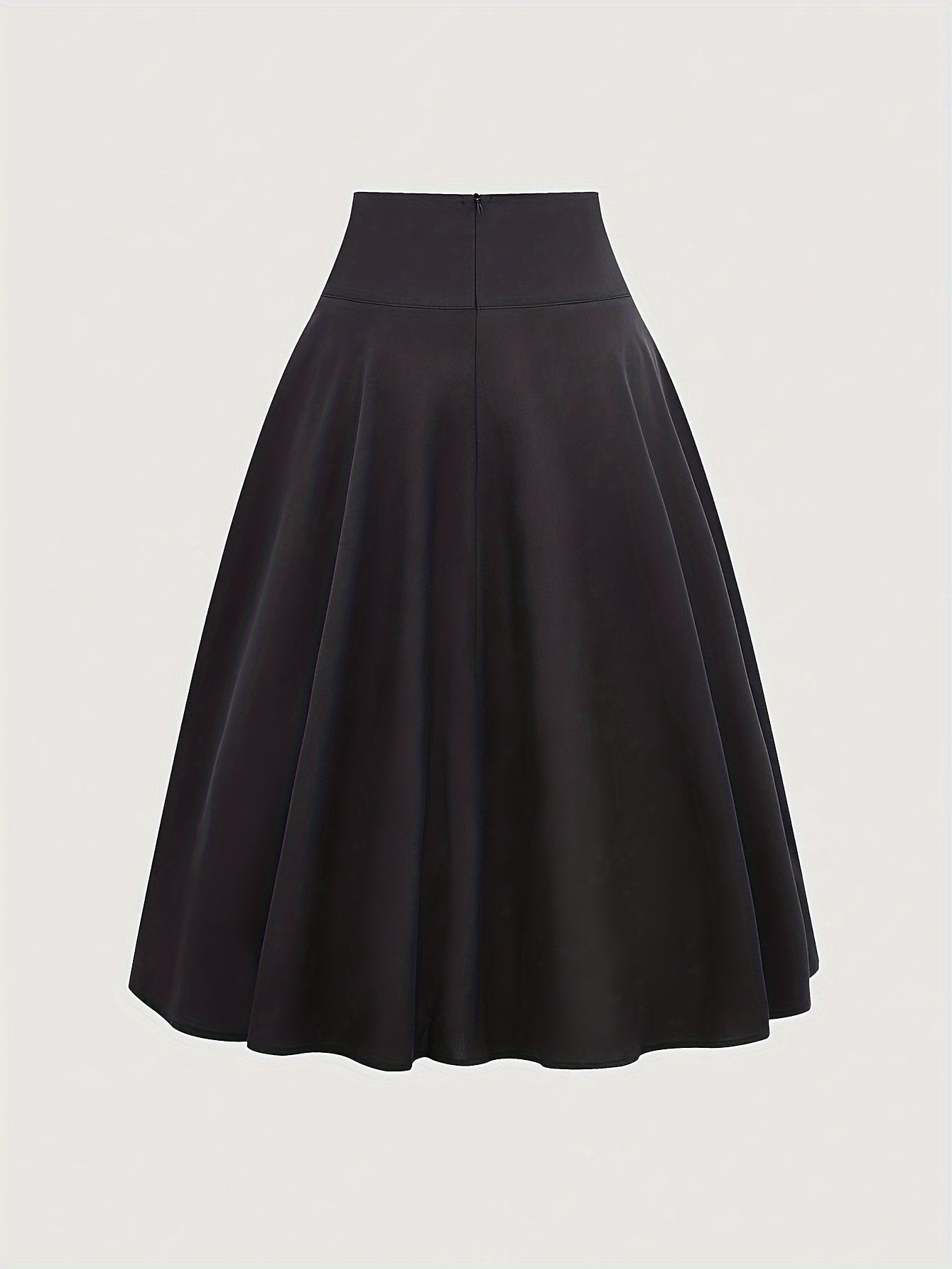 Elegant Black A-Line Skirt with Side Tie Detail - High Waist, Flowy Design, Polyester Fabric, Machine Washable - Women’s Fashion Accessory