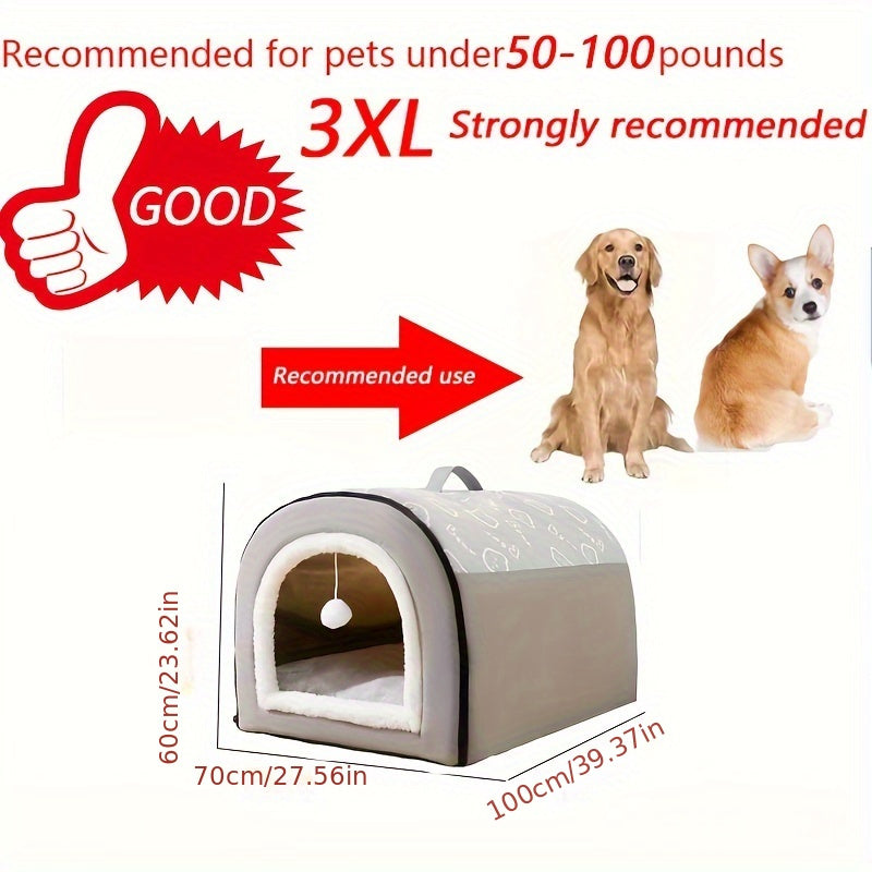 1pc Removable and Washable Four Seasons Universal Dog Kennel, Warm Enclosed Dog Bed