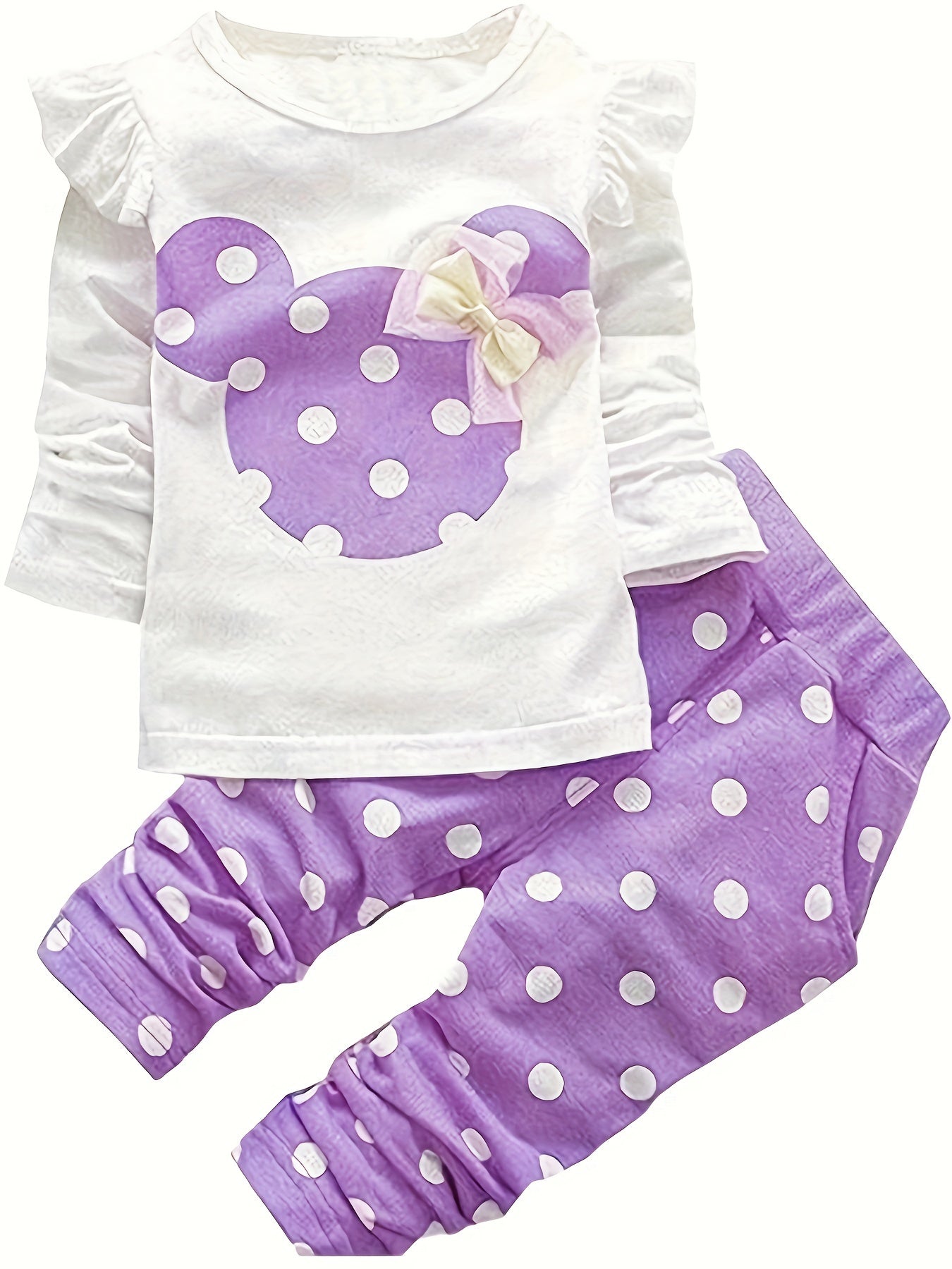 Baby Girl Clothes 2 Pieces Long Sleeved Cute Toddler Infant Outfits Kids Tops and Pants Set