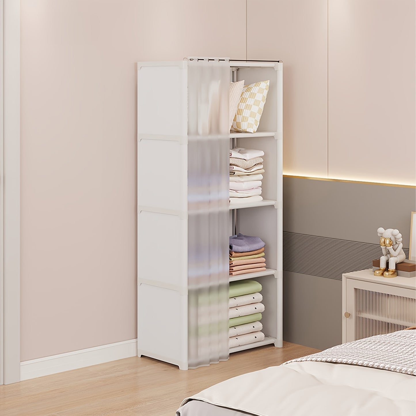 [White Space-Saving Bookcase] 5/6-Tier White Bookcase - Space-Saving Dustproof Storage Rack - Versatile Display Cabinet