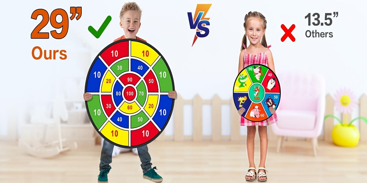 29" Large Dart Board For Kids, Kids Dart Board With Sticky Balls, Boys Toys, Indoor/SportOutdoor Fun Party Play Game Toys, Birthday Gifts For 3 4 5 6 7 8 9 10 11 12 Year OldBoys Girls