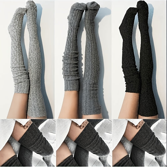 Leg Warmers Girls Fashion Winter Knit Leggings Over Knee-high Boots Thigh Warmers