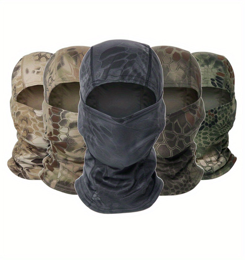 Camouflage Balaclava Cap for Outdoor Sports, Hiking, and Cycling - Sun Protection and Moisture-Wicking Headwear Christmas Gift